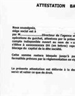 Attestation de blocage